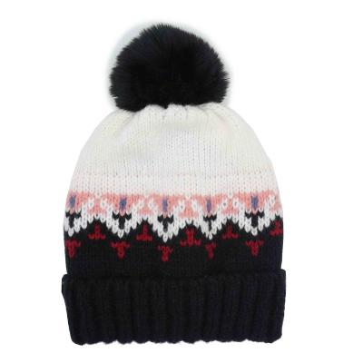 China COMMON Cute Multiple Image Multiple Colors Knitted Beanie Hats With Pom Pom for sale