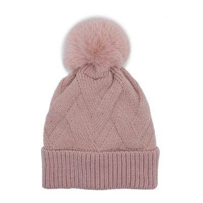 China COMMON Wholesale Custom Warm Soft Knitted Hat With Pompom Beanie Hats Custom Logo Design Beanie Knitted Hat for sale