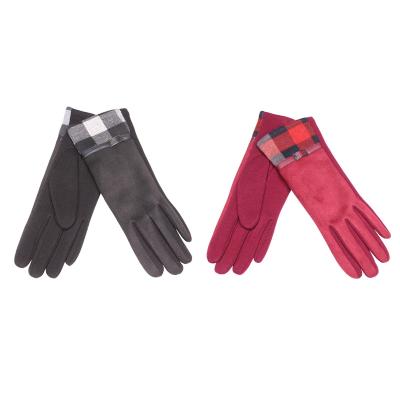 China Fashion Simple Women's Winter Cotton Gloves Warm Soft Full Finger Touch Screen Gloves for sale