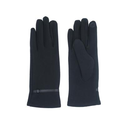 China Comfortable Women's Velvet Leather Button Fashion Outdoor Warm Touch Winter Gloves for sale