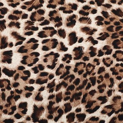 China Anti Static Manufacturers Spot Selling Sustainably Woven Poly Leopard Wool Peach Printed Fabric for sale