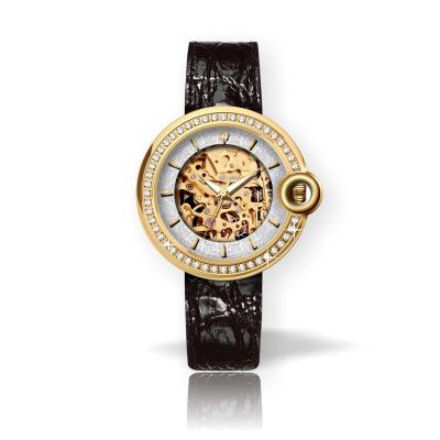 China Water Resistant Customized Luxury Brands Watch Gold Movement New Mechanical Ladies Wrist Watch for sale