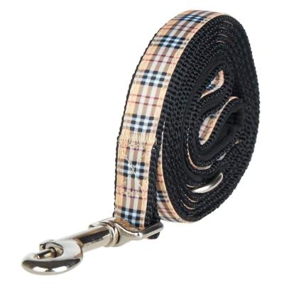 China Stylish Padded Strong Nylon Tartan Plaid Dog Leash with Soft Neoprene Padded Handle for Small Medium Large Dogs for sale