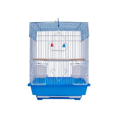 China Large Iron Bird Cage Parrot Breeding Blue Horizontal Sliding Bird Cages Viable Wholesale Bird for sale