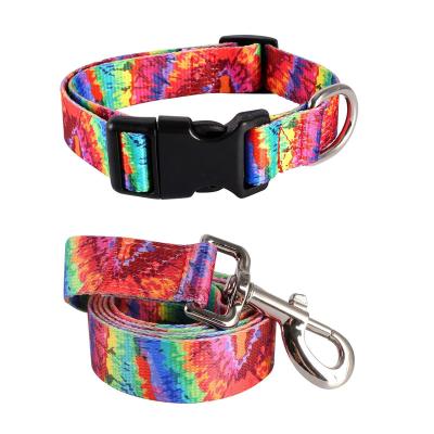 China Custom Adjustable Pet Band Link Beautiful Dye Collar Pull Rope Fits Small, Medium Largepet Pet Collars and Leashes for sale