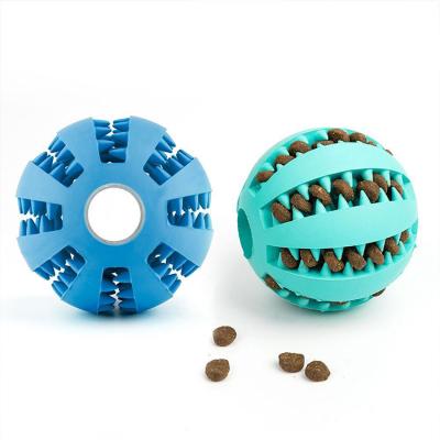 China Viable durable high quality colorful rubber ball dog food small tpr dog tooth cleaning toy for sale