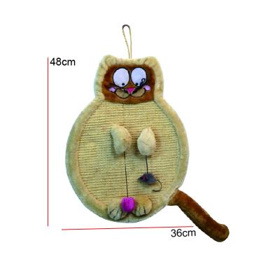 China Interactive Sustainable Pet Toys Durable Grinding Grinder Cat Mouse Shape Wall Hanging Cat Scratcher Non-dandruff Cat Scratcher Sisal Pad for sale