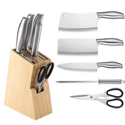 China Bulk Sale Minimalist Cheap Price 6 Piece Stainless Steel Knife Set Household Kitchen Knife Set With Acrylic Knife Holder for sale