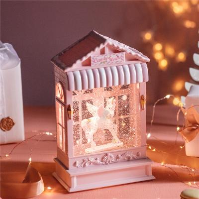 China Europe Lantern Snow Globe Throw Snowballs Luggage Ballerina Snow Globe for sale