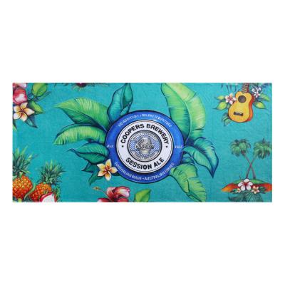 China Waffle Recycled Fiber Beach Towel Custom Color Printed Quick Dry Microfiber Beach Towels for sale