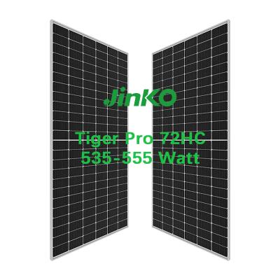 China Jinko Tiger Pro 72HC 535-555 Watt Jinko Solar Panels Low Price High Efficiency PV Module Mono P-Type Panel 182mmx182mm for sale