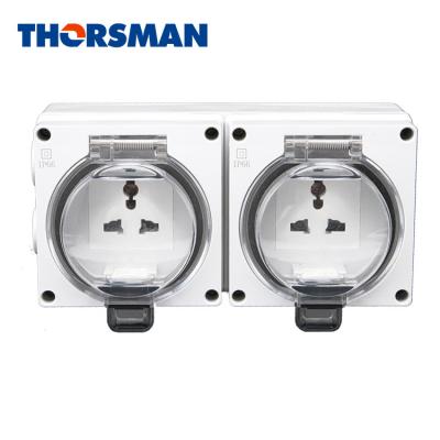 China Commercial THORSMAN Made In China IP66 Waterproof Socket For Outdoor Mulit / Duplex Work Waterproof Sockets for sale