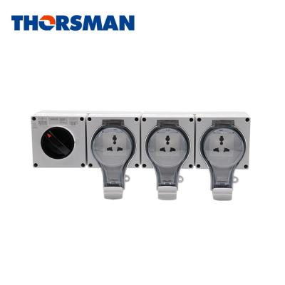 China THORSMAN 1Gang 16ASwitch+3Gang Commercial Multi Socket Outdoor Socket for sale