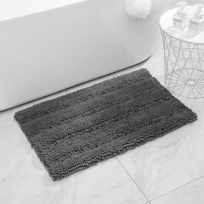 China Durable High Quality Waterproof Anti Slippery Shower Cover Anti Slip Polyester Microfiber Tape Foot Chenille Bath Mat for sale