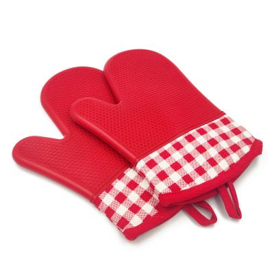 China Wholesale Silicone Microwave Cooking Insulation Heat Resistant Gloves Thickened High Temperature Oven Glove for sale