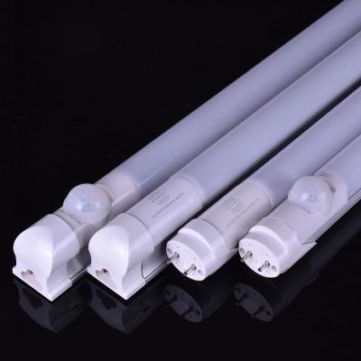 China Warehouse 9W 18W T8 Integrated Tube Light Microwave Detector Light T8 Led Tube With Motion Sensor for sale