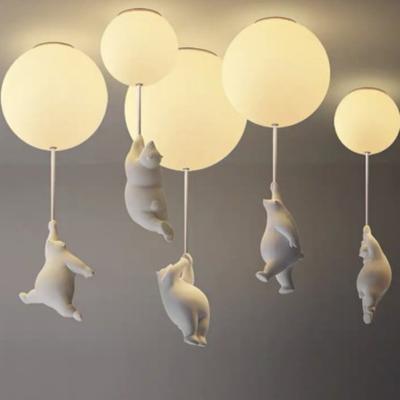 China Creative Cute Cartoon Bear Boys And Girls Bedroom Lamps Kids Room Restaurant Modern Porch Lamp Ceiling Lights for sale