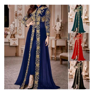 China Anti-pilling Custom Muslim Abaya Wholesale Retro Printed Sun Skirt Long Sleeve Robe Qatar Dubai Abaya Muslim Dress for sale