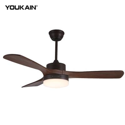 Κίνα With Light Energy Saving 48 Inch Wooden Ceiling Fan Silent Light Natural Solid Wood DC LED Ceiling Fan With Light προς πώληση