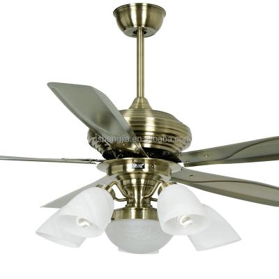 China Classic Hotel Metal House Light Fan with Six Lamps for sale