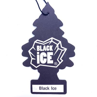 China Fashionable High Quality Colorful Paper Trees Logo Black Ice Deodorant 10X10 Small Or 7X12cm Custom Car Air Fresheners For Car for sale