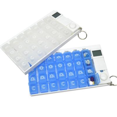 China PP+ABS Wholesales 7 Day Medicine Box 28 Grid Combination Intelligent Electronic Medicine Timing Kit for sale