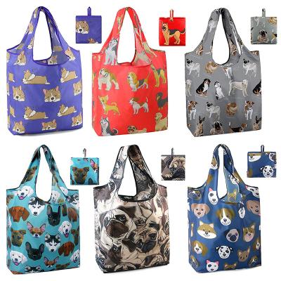 China Manufacturer Folding Custom Grocery Storage Bags Large Supermarket Shopping Bags Washable Foldable Tote Bag Polyester for sale