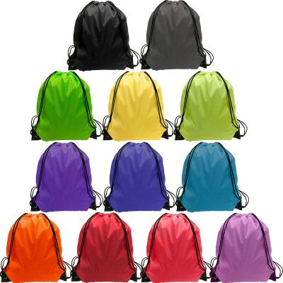 China Custom Logo Portable Gym Sports Nylon Waterproof Drawstring Backpack Multicolor Polyester Waterproof Drawstring Bag for sale