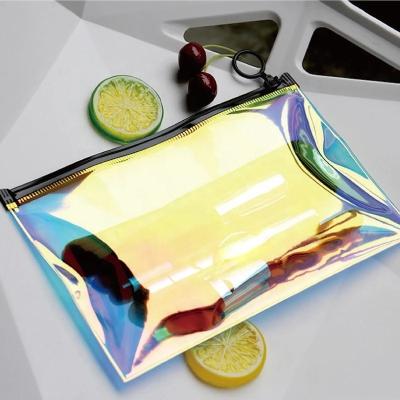 China Wholesale Safety Cosmetic Bags Fashion Laser Travel Necessary Large Cosmetic Transparent Makeup Toiletry Brush Organizer for sale