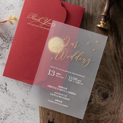 China Matte Europe PVC Invitation Wedding Card With Personalized Printed Create Invitation Cards for sale