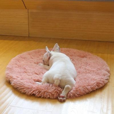 China Breathable Round Reversible Durable Pet Dog Mat Fluffy Cute Plush Pet Sleeping Mat Warm Dog Bed Soft Fleece Pet Blanket for Dog for sale