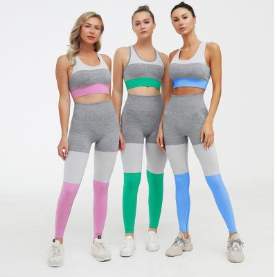 China 2020 INS Breathable Hot Selling Trinity Seamless Gym Fitted Sports Bra And Yoga Legging Set Quick Dry for sale