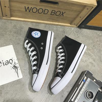 China Fashion\comfortable design\goods 2019 new fashion hot men and women canvas shoes casual shoes high top unisex canvas shoes for sale