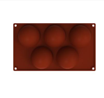 China 24 Cavity 6 Cavity 5 Mold 5 Cavity Half Round Ball Viable Silicone Sphere Semi Sphere Silicone Baking Mold For Making Hot Chocolate Bomb for sale