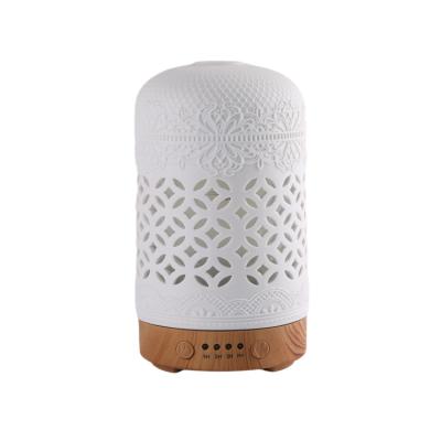 China Ceramic Ultrasonic Cool Nebulizer Humidifier Air Diffuser Essential Oil Housing Electric Fragrance Appliances Auto-Mist Waterless for sale