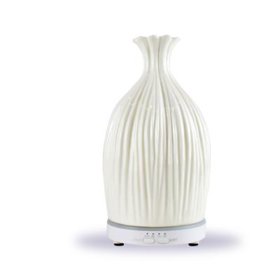 China Eco-Friendly Ceramic Air Humidifier Vase Shape Aroma Diffuser with 7 LED Light and Timer for sale