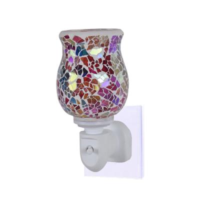 China Home Essential Oil Burner Mosaic Wall Plug In Use Glass Electric Home Wax Burner Aromatherapy Wax Heater Oil Tart Melter for sale