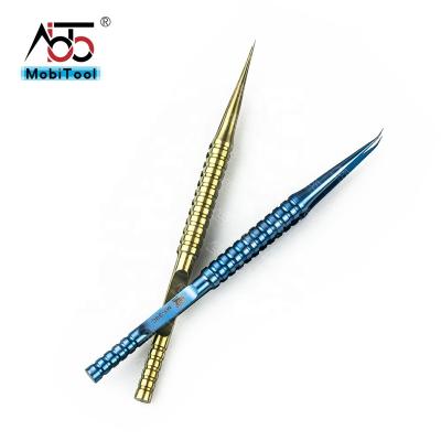 China 0.15MM Anti Alloy Phone Repair Precision Titanium Tweezers Magnetic Ultra Thin Mobile Phones Tip For Precision Maintenance for sale