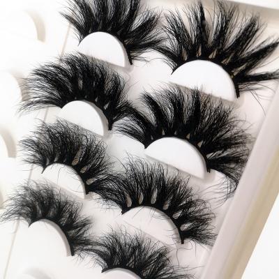 China Wholesale Long Lasting 3d Mink Eyelashes 25mm Volume Lashes Siberian Mink Eyelash Strips Lashes Custom Vendor Package for sale