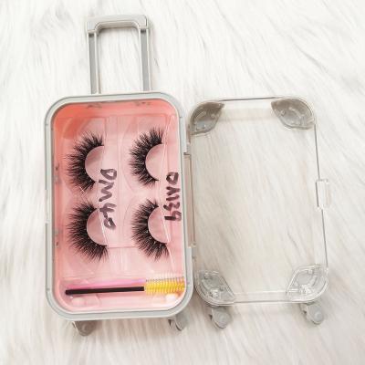 China Wholesale Durable 3d Mink Eyelashes3d Seller 22mm Strip Full Lashes Mink Eyelash 16mm Fluffy Siberian Mink Lashes Vegan Lashes Mini Suitcase for sale