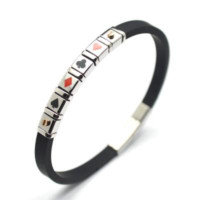 China Ainicin Punk High Quality Brand Setting Fashion Adjustable Men's Stainless Steel Bangles Length Bracelet for sale