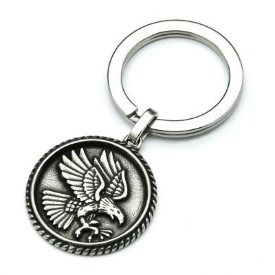 China High Quality Mens Ring American Bald Eagle Virile Stainless Steel Polished High Polish 30mm Key Chain For Mens Punk Jewelry for sale