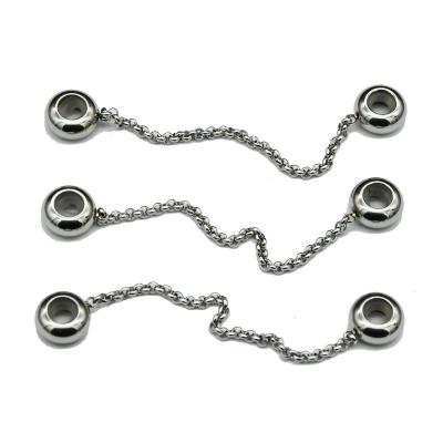 China Silicone Setting Beads DIY Bracelet Making 4mm Big Hole With Silicone Setting Beads Stainless Steel Chain Link Spacer Double Stop Beads for sale