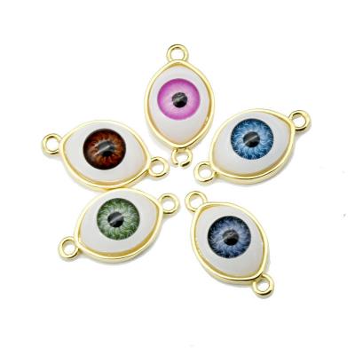 China Fashion Findings For Bracelet Making Fashion Jewelry Making Gold Color Plating Findings Brown Blue Red Eyes Green Color Form Connectors For Bracelet Making for sale