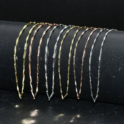 China DIY Jewelry Necklace Making Chains Rose Gold Silver Plating Twist High Quality Bamboo Chains 18