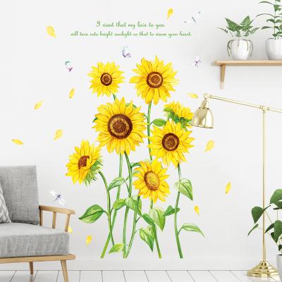 China WALL STICKER Sunflower Kids Wall Decals Peel To Stick Removable Wall Stickers For Kids Nursery Bedroom Living Room for sale