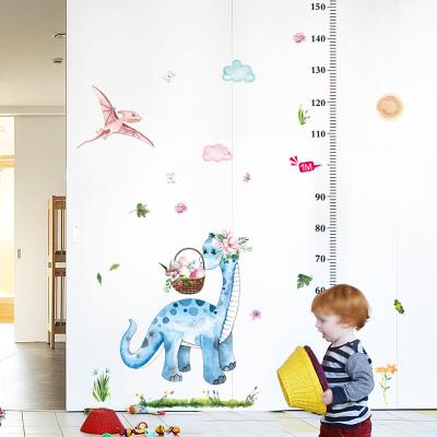 China Waterproof+ECO-Friendly+Self-adhesive Cartoon Dinosaur Height Measurement Living Room Bedroom Kids Room Background Wall Decorative Sticker for sale