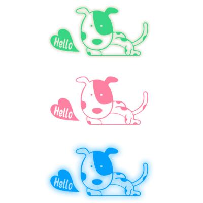 China Lovely Cartoon Decorative Removable Cute Night Sticker Dog Puppy Plug Switch Glowing Sticker for sale