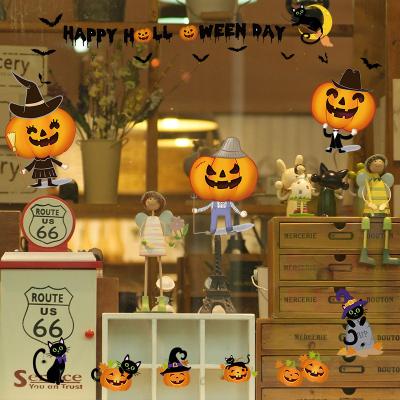 China Pumpkin Decorative Design Halloween Sticker Kids Cartoon Self Adhesive Wall Sticker for sale