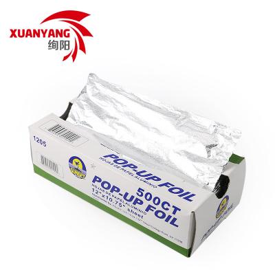 China 12 Inch Food Foil Pop Up Food Aluminum Foil Sheets Wrapping Silver Foil 500CT for sale